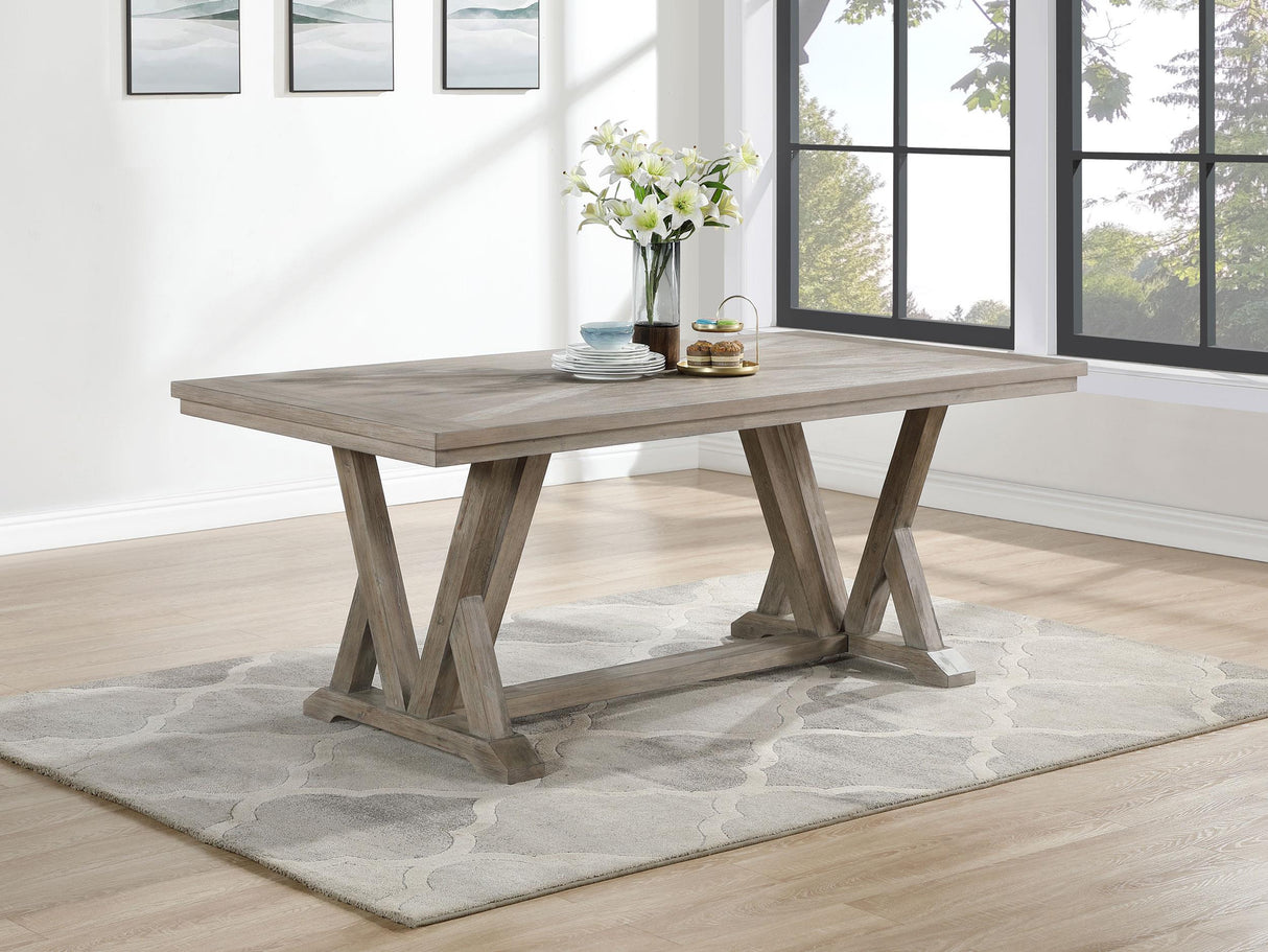 Cornelia Coastal Gray Rectangular Wood Dining Table from Coaster - Luna Furniture
