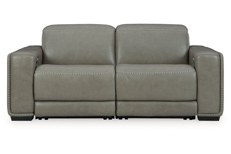 Correze Gray 2-Piece Power Reclining Sectional Loveseat from Ashley - Luna Furniture
