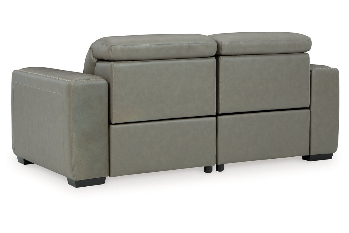 Correze Gray 2-Piece Power Reclining Sectional Loveseat from Ashley - Luna Furniture