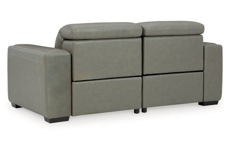 Correze Gray 2-Piece Power Reclining Sectional Loveseat from Ashley - Luna Furniture