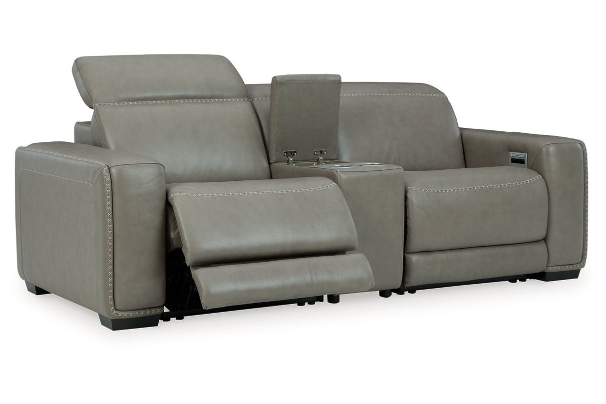 Correze Gray 3-Piece Power Reclining Sectional Loveseat from Ashley - Luna Furniture
