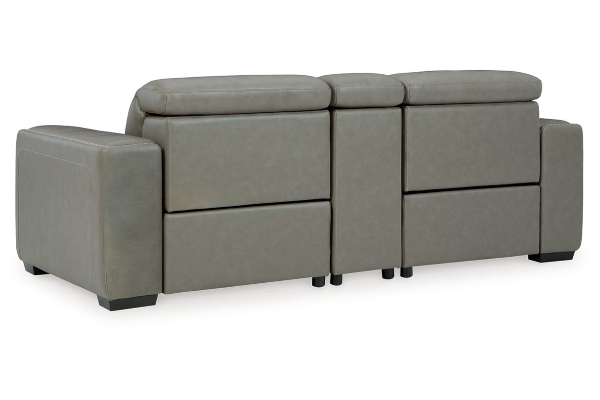 Correze Gray 3-Piece Power Reclining Sectional Loveseat from Ashley - Luna Furniture