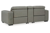 Correze Gray 3-Piece Power Reclining Sectional Loveseat from Ashley - Luna Furniture