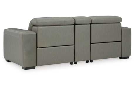 Correze Gray 3-Piece Power Reclining Sectional Loveseat from Ashley - Luna Furniture