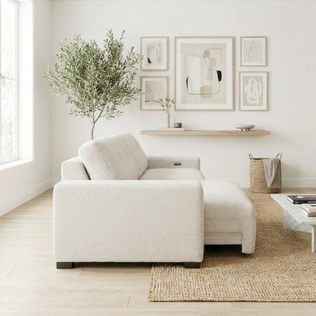 Corston Beige Linen PWR Slider Sofa from Ashcroft Furniture - Luna Furniture