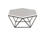 Corvus White Marble Top Hexagon Cocktail Table from Steve Silver - Luna Furniture