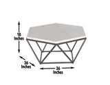 Corvus White Marble Top Hexagon Cocktail Table from Steve Silver - Luna Furniture