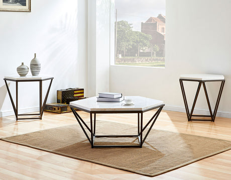 Corvus 3-Piece Marble Top Set (Cocktail & 2 End Tables) from Steve Silver - Luna Furniture