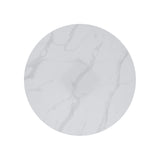 Cosimo Mustard 5-Piece Marble Print Tempered Glass-Top Round Dining Set from Homelegance - Luna Furniture