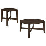 Cota Dark Brown 2-Piece Solid Wood Coffee and End Table Set from Coaster - Luna Furniture
