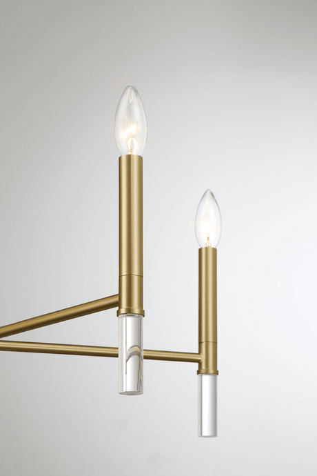 Courtyard Five Light Golden Brass Candle Light Chandelier 24"W × 17.75"H from Midinmod - Luna Furniture