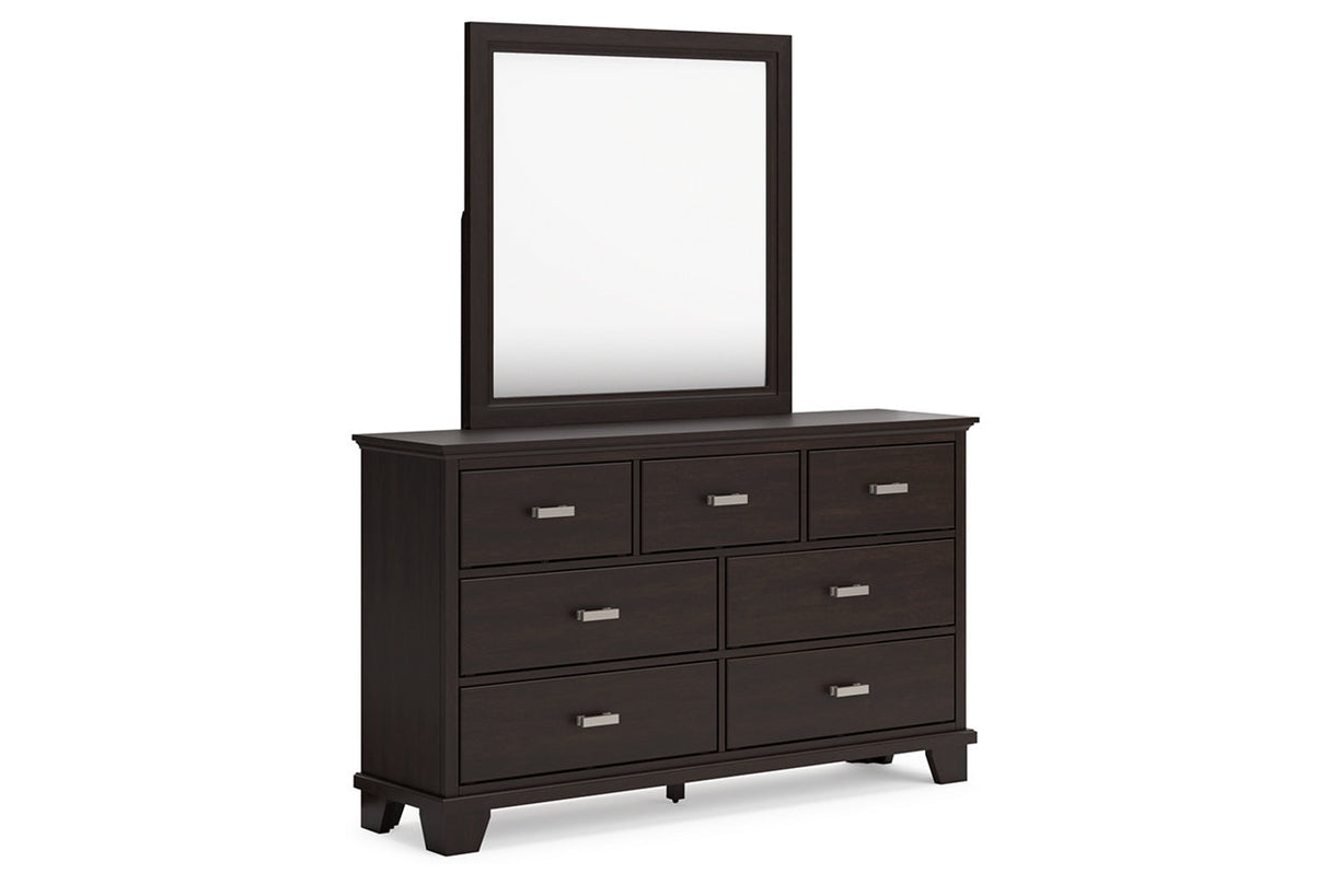 Covetown Dark Brown Dresser and Mirror from Ashley - Luna Furniture