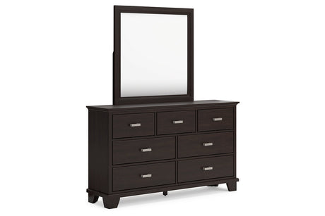 Covetown Dark Brown Dresser and Mirror from Ashley - Luna Furniture