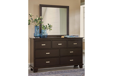 Covetown Dark Brown Dresser and Mirror from Ashley - Luna Furniture