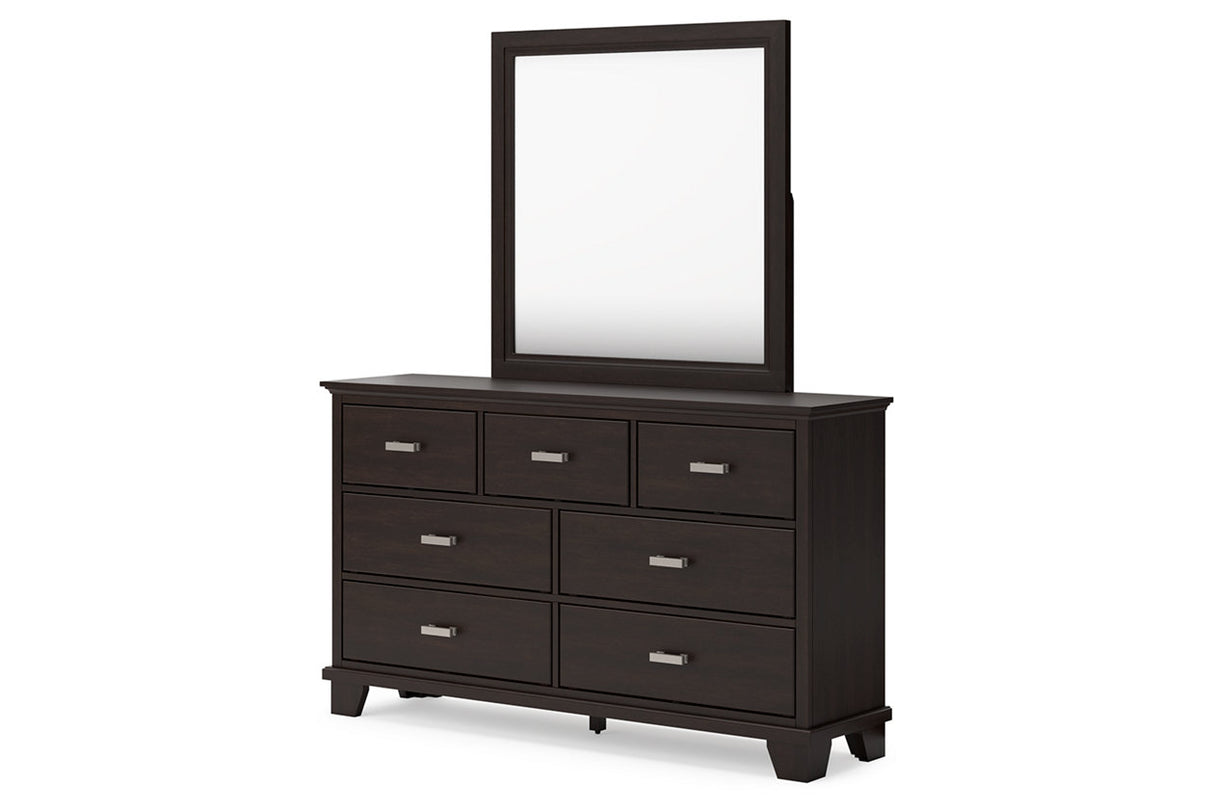 Covetown Dark Brown Dresser and Mirror from Ashley - Luna Furniture