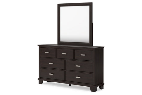 Covetown Dark Brown Dresser and Mirror from Ashley - Luna Furniture