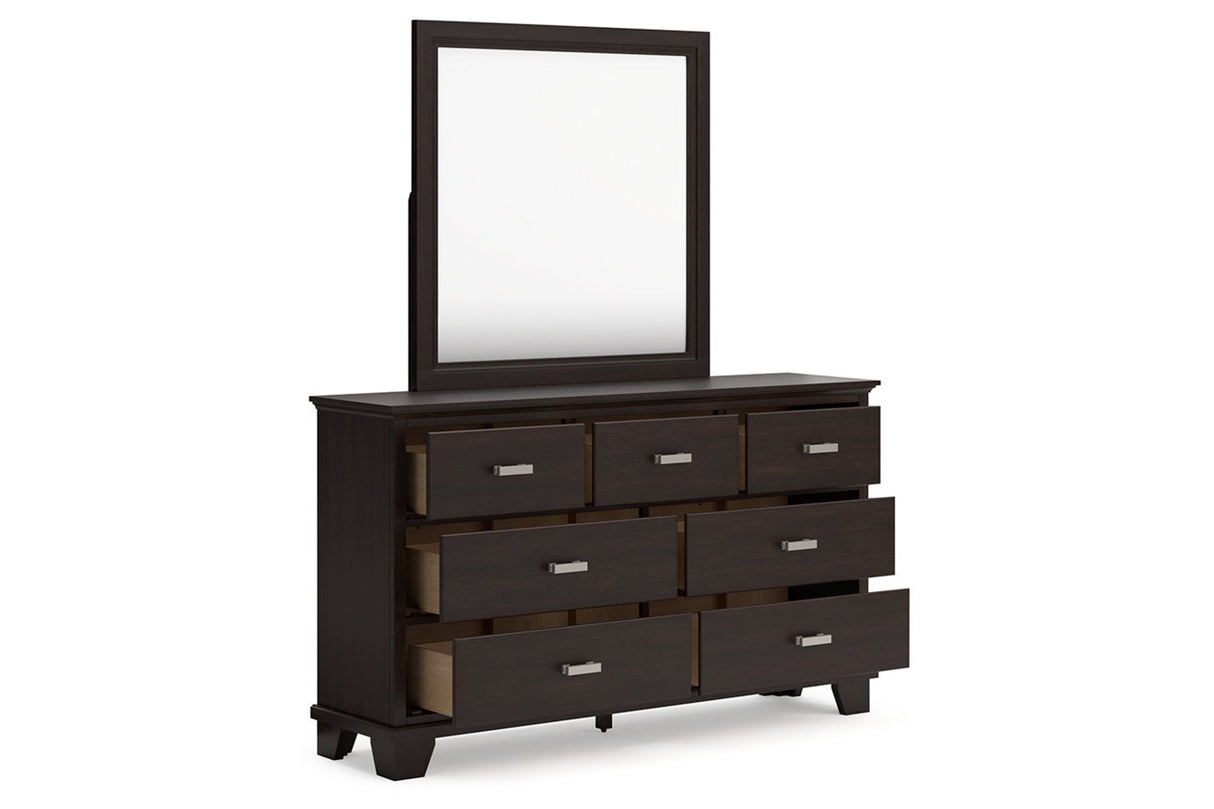 Covetown Dark Brown Dresser and Mirror from Ashley - Luna Furniture