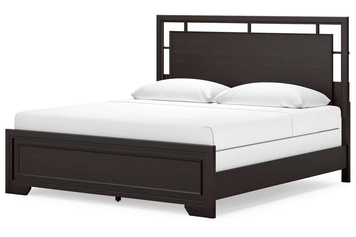 Covetown Dark Brown King Panel Bed from Ashley Furniture - Luna Furniture