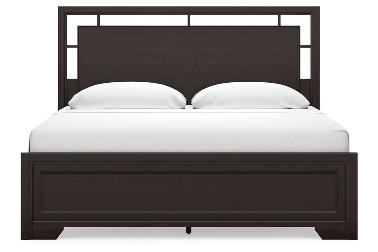 Covetown Dark Brown King Panel Bed from Ashley Furniture - Luna Furniture