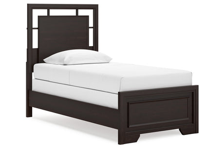 Covetown Dark Brown Twin Panel Bed from Ashley - Luna Furniture