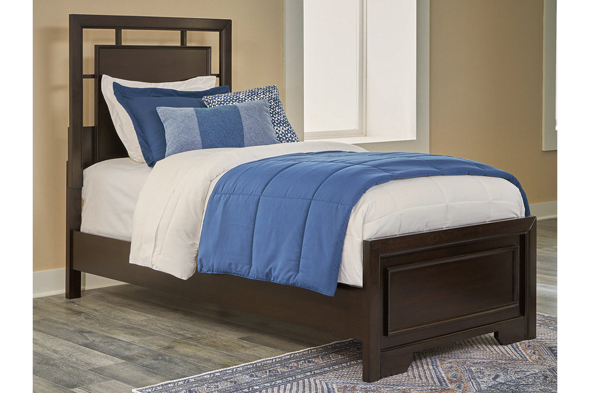 Covetown Dark Brown Twin Panel Bed from Ashley Furniture - Luna Furniture