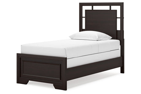 Covetown Dark Brown Twin Panel Bed from Ashley - Luna Furniture