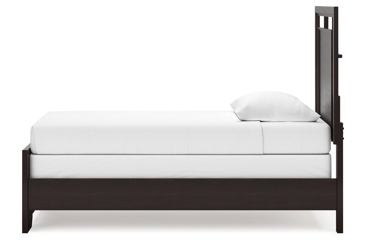 Covetown Dark Brown Twin Panel Bed from Ashley Furniture - Luna Furniture