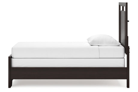 Covetown Dark Brown Twin Panel Bed from Ashley - Luna Furniture
