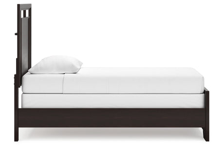 Covetown Dark Brown Twin Panel Bed from Ashley - Luna Furniture