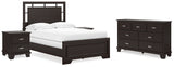 Covetown Full Panel Bed with Dresser and 2 Nightstands in Dark Brown from Ashley - Luna Furniture