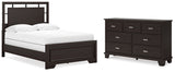 Covetown Full Panel Bed with Dresser in Dark Brown from Ashley - Luna Furniture
