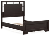 Covetown Full Panel Bed with Mirrored Dresser, Chest and Nightstand in Dark Brown from Ashley - Luna Furniture