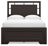 Covetown Full Panel Bed with Mirrored Dresser and 2 Nightstands in Dark Brown from Ashley - Luna Furniture