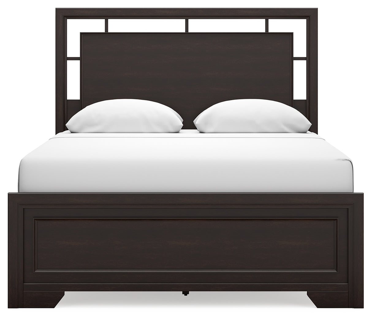 Covetown Queen Panel Bed with 2 Nightstands in Dark Brown from Ashley - Luna Furniture