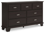 Covetown Twin Panel Bed with Dresser in Dark Brown from Ashley Furniture - Luna Furniture
