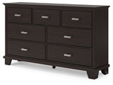 Covetown Twin Panel Bed with Dresser in Dark Brown from Ashley Furniture - Luna Furniture