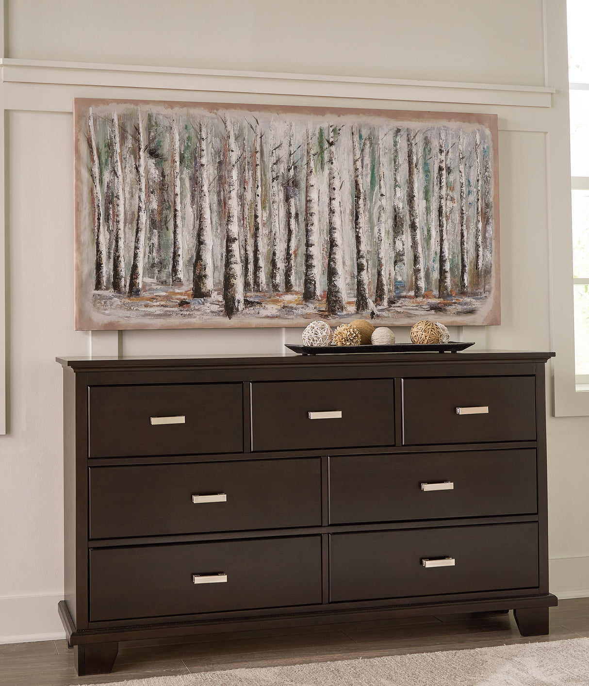 Covetown Twin Panel Bed with Dresser in Dark Brown from Ashley Furniture - Luna Furniture