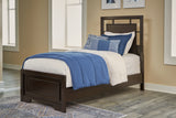 Covetown Twin Panel Bed with Dresser in Dark Brown from Ashley Furniture - Luna Furniture
