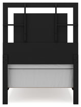 Covetown Twin Panel Bed with Mirrored Dresser and Nightstand in Dark Brown from Ashley - Luna Furniture