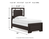 Covetown Twin Panel Bed with Nightstand in Dark Brown from Ashley Furniture - Luna Furniture