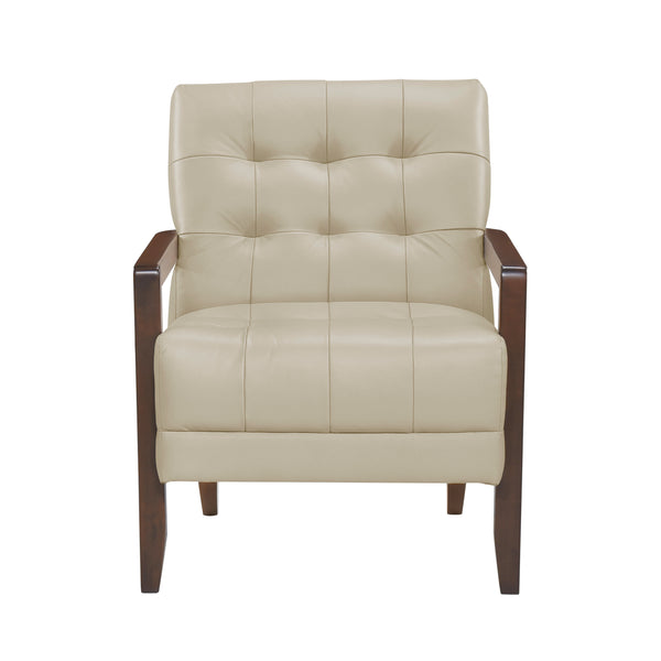 Crafton Beige Leather Accent Chair