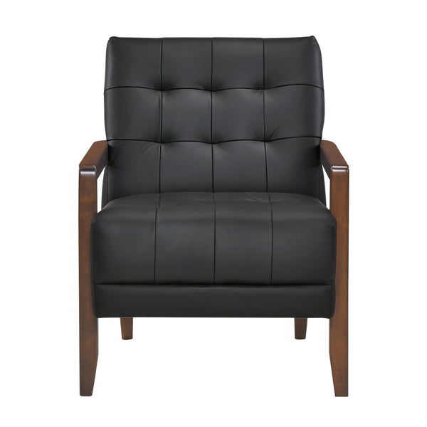 Crafton Black Leather Accent Chair