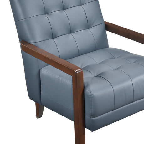 Crafton Blue Leather Accent Chair from Homelegance - Luna Furniture