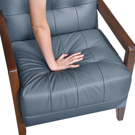 Crafton Blue Leather Accent Chair from Homelegance - Luna Furniture