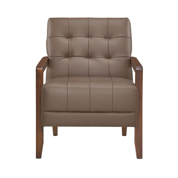 Crafton Brown Leather Accent Chair