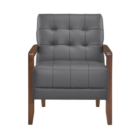 Crafton Dark Gray Leather Accent Chair from Homelegance - Luna Furniture