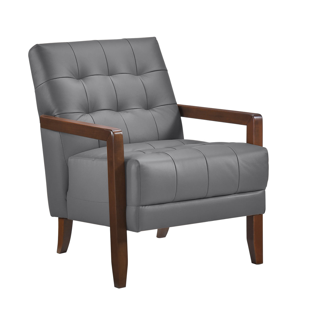 Crafton Dark Gray Leather Accent Chair from Homelegance - Luna Furniture