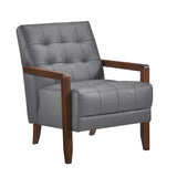 Crafton Dark Gray Leather Accent Chair from Homelegance - Luna Furniture