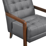 Crafton Dark Gray Leather Accent Chair from Homelegance - Luna Furniture