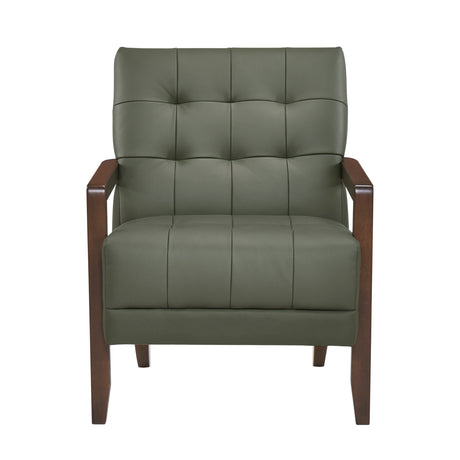 Crafton Green Leather Accent Chair from Homelegance - Luna Furniture